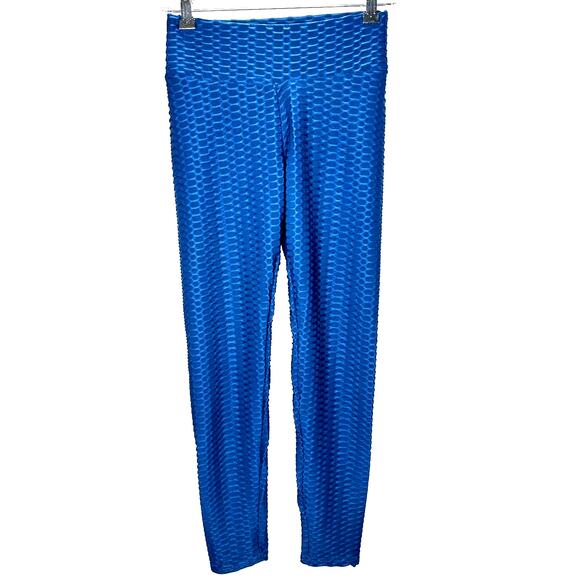 No Brand Pants - Dark Blue Embossed Scrunch Butt Yoga Pant Medium